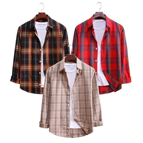 Fancy Checks Shirts-Pack of 3